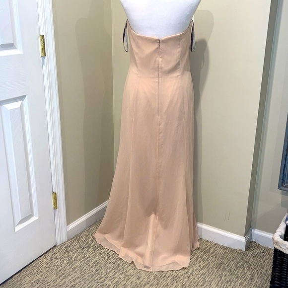 Jenny Yoo Blush Bridesmaid Chiffon Dress Size 12 Flattering Altered - Picture 3 of 4
